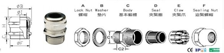 不锈钢格兰头，cable gland，防爆格兰头，金属电缆格兰头